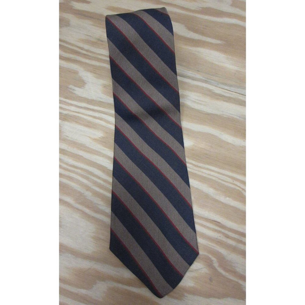 VINTAGE Brooks Brothers Neck Tie Blue Makers Silk Striped Preppy